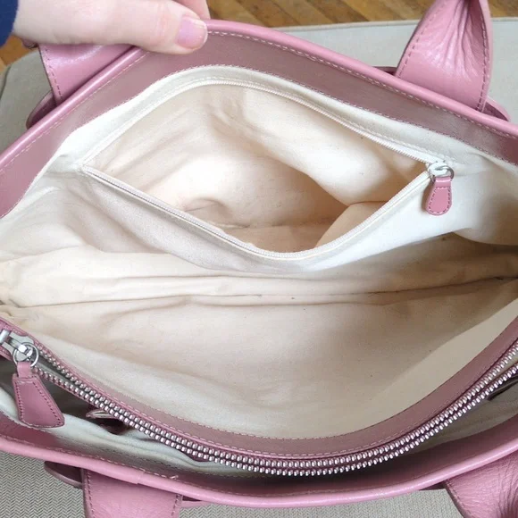 Anthropologie Nest Pink Leather Tote Bag - Picture 8 of 13